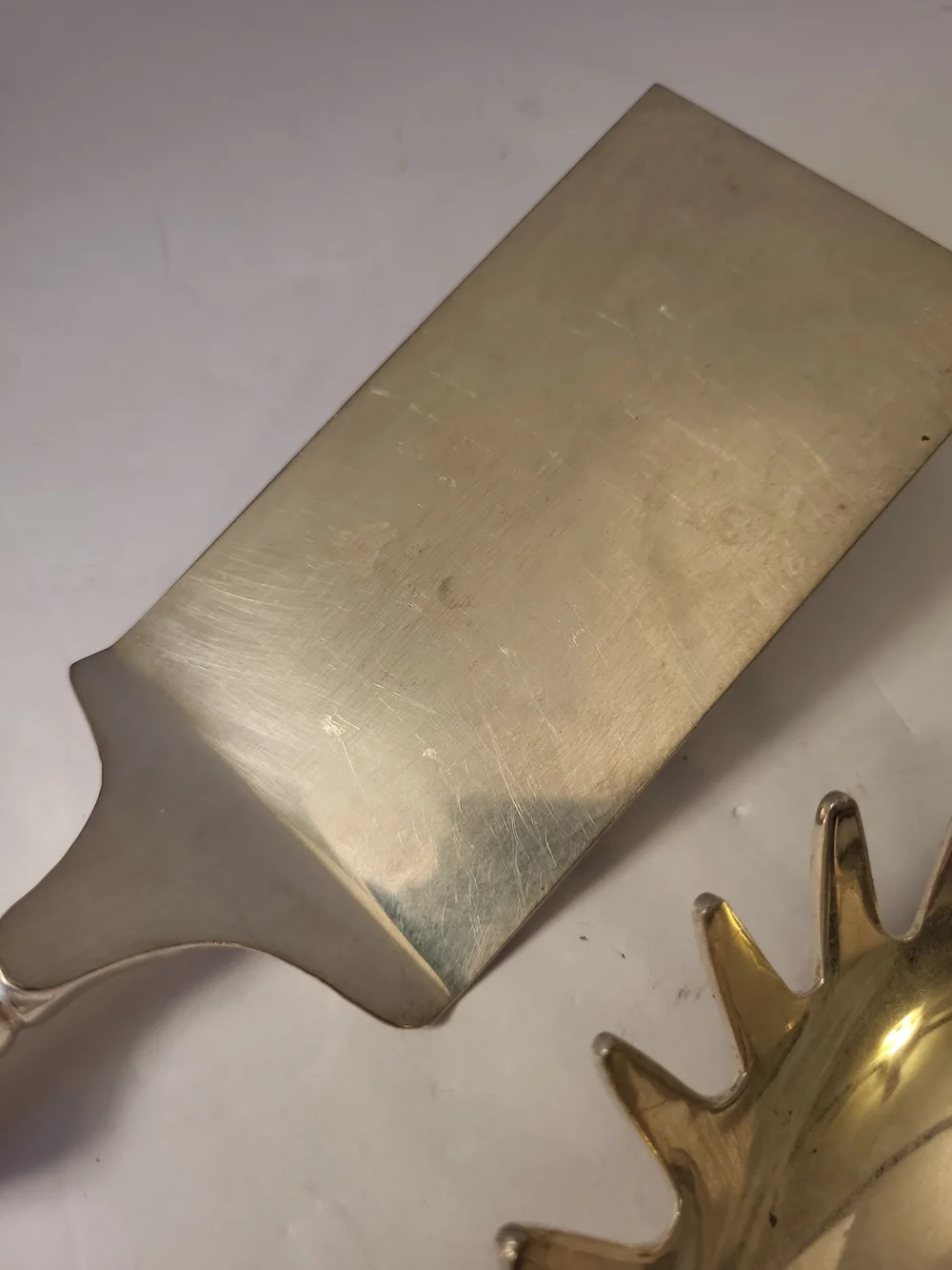 Vintage Towle Nickel Silver Mother of Pearl Handle Pasta Serving  Set